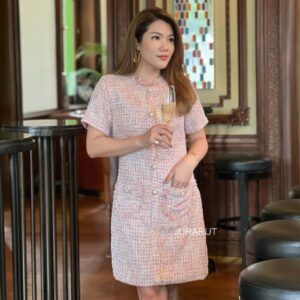✨เดรสคอกลม แขนสั้น✨