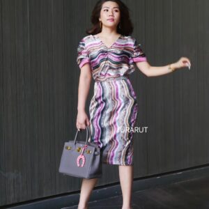 ✨เสื้อคอวี จับจีบช่วงอก✨