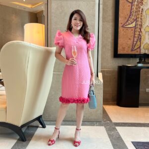 ✨เดรสคอวี แขนตุ๊กตา✨